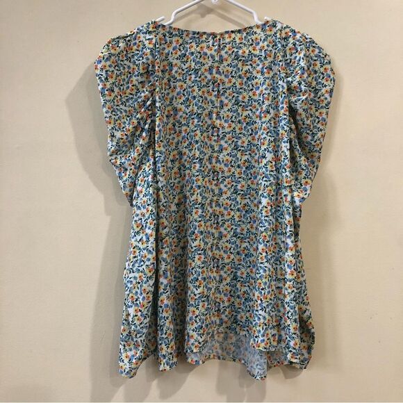 Jason Wu Eloquii Floral Ruffle Sleeve Top - Picture 7 of 7